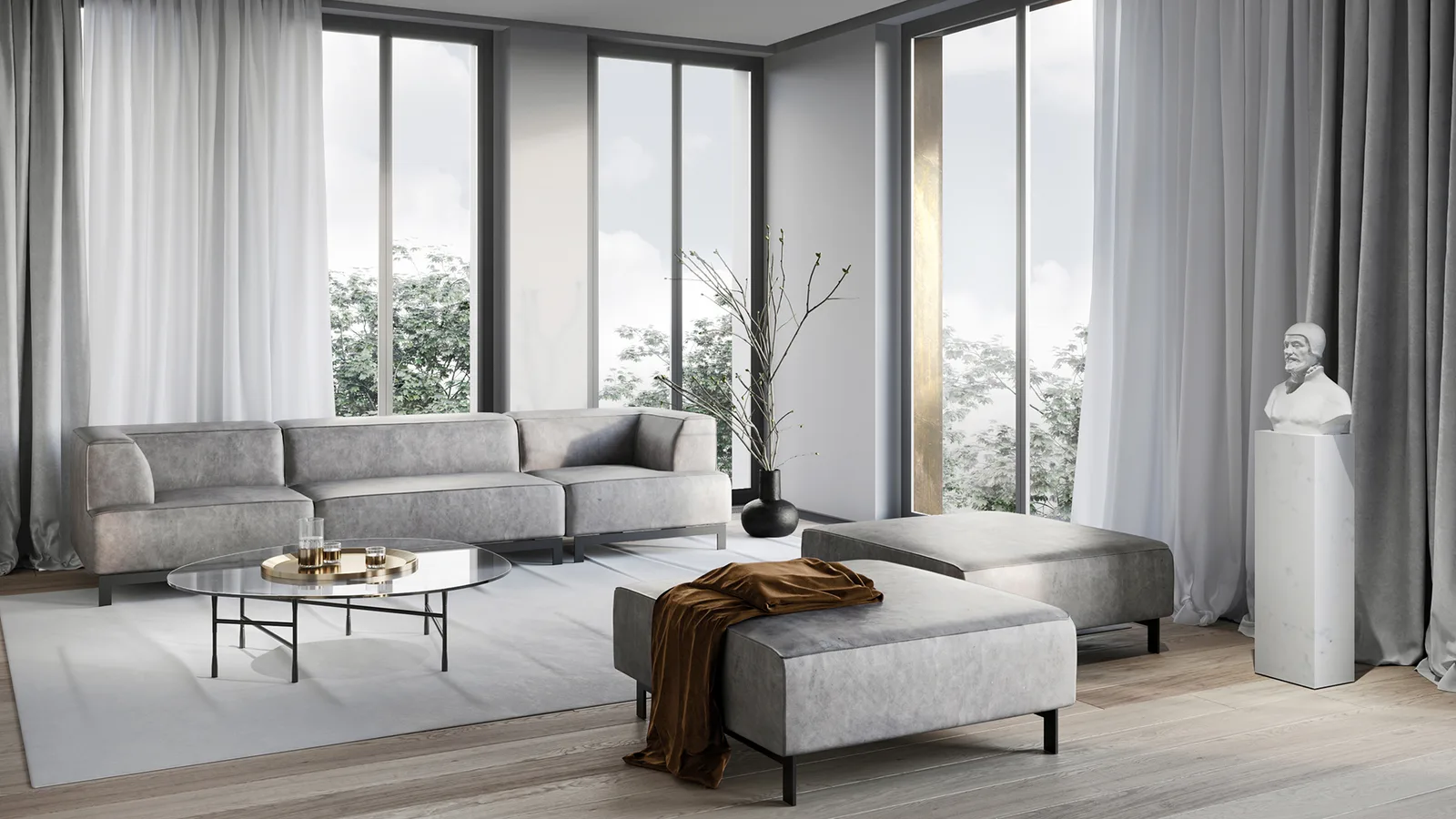 Интерьер гостиной в стиле grey