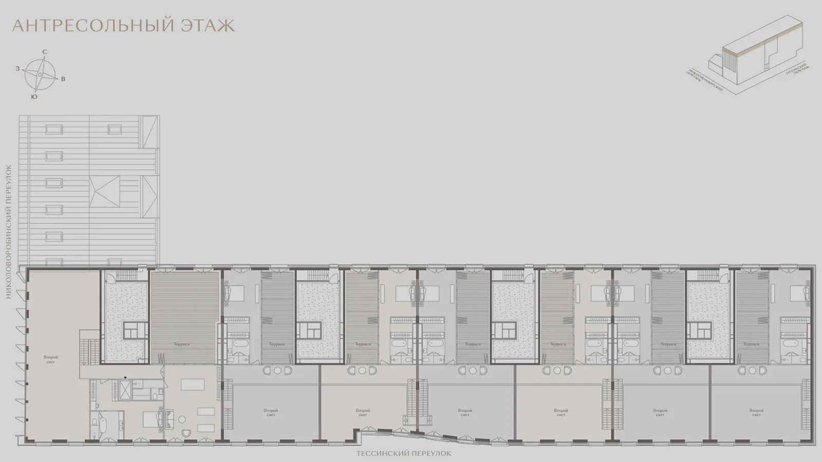 Планировка пентхауса, 2 уровень