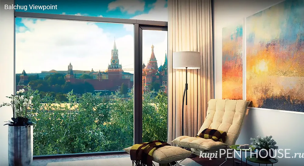 Вид на Кремль из пентхауса в Balchug Viewpoint на Садовнической набережной